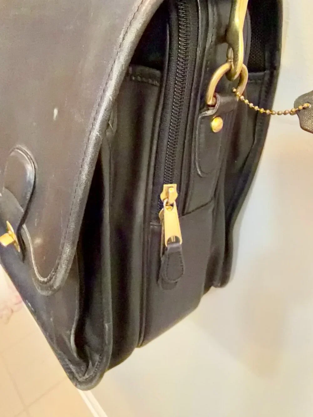 Vintage Coach FOS‑0532 Leather Attache Briefcase Black | Unisex | Shoulder Strap